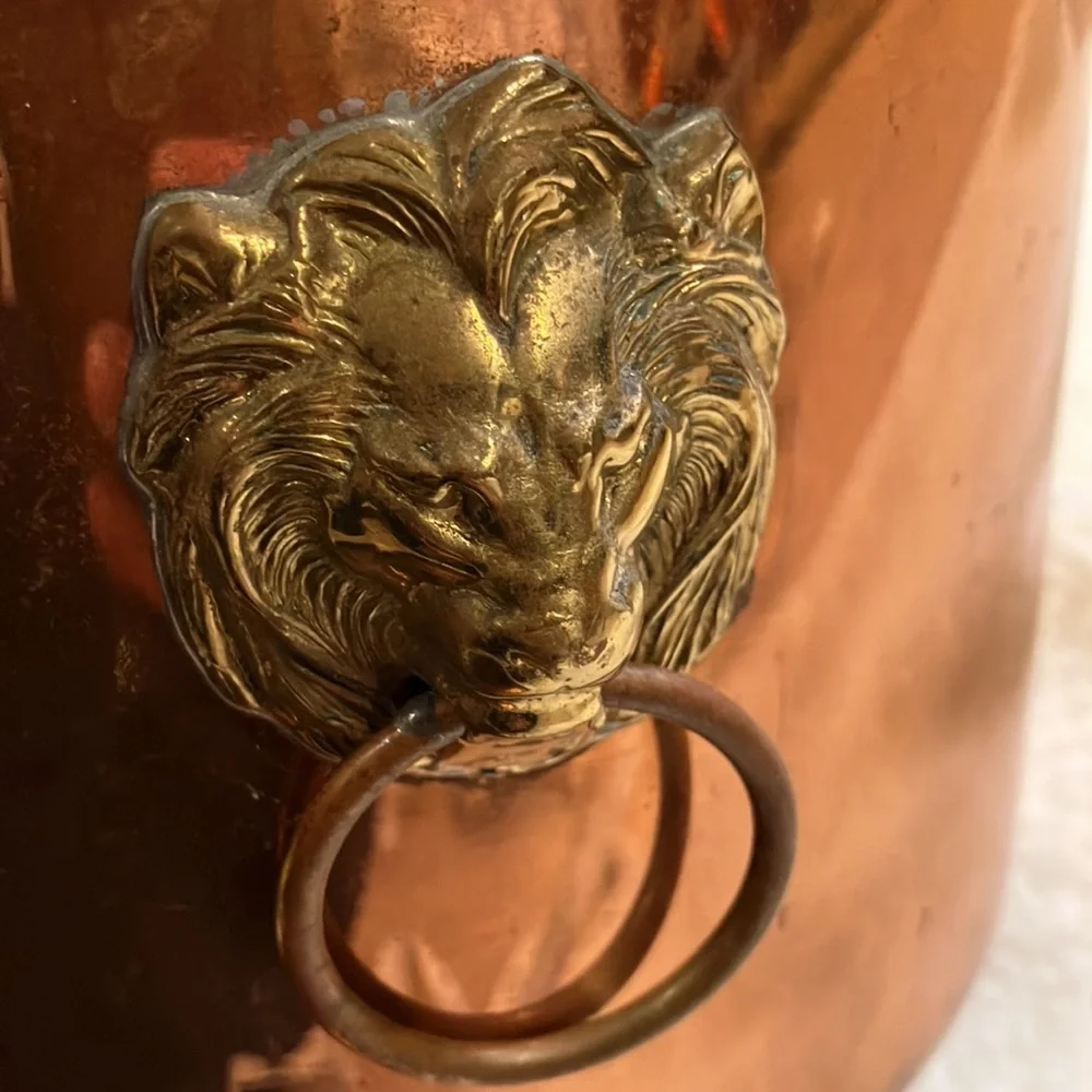 Vintage Ice bucket Lion Copper Color MCM mid century Coppercraft Guild 3Pc Set
